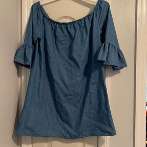 Charlotte Russe denim style off the shoulder dress